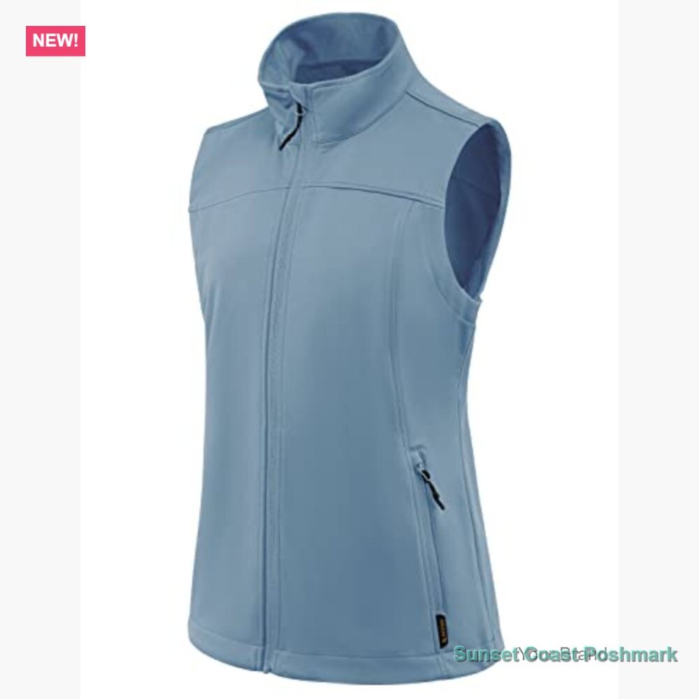 Windproof Sleeveless Jacket Stand Collar Zipper P… - image 3